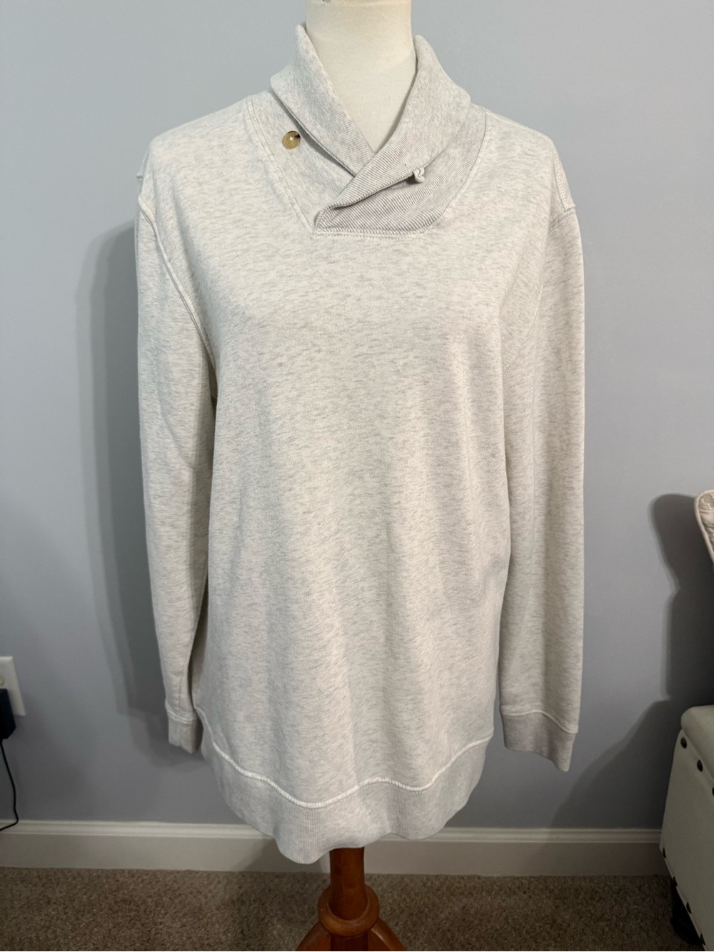 Old Navy Heather Light Gray Cowl-Neck Sweater